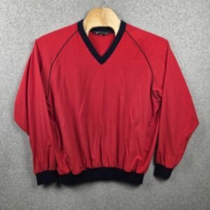 Sunderland Of Scotland Jacket Mens Large Red V Neck Golf Windbreaker Pullover